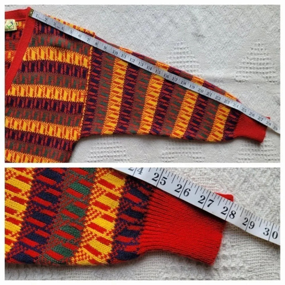 Sweet Baby Jane, Red Colorful Button  up Knit Cardigan - Picture 11 of 13